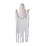Animated Hanging White Grim Reaper Halloween Decoration with Lights & Sound 25 1/2" x 5 Ft.