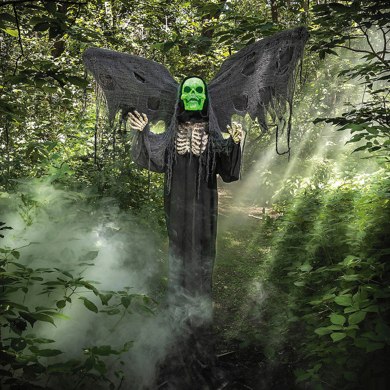Animated Skeleton Reaper Decoration for Haunted House Halloween Party Displays and Spooky Events