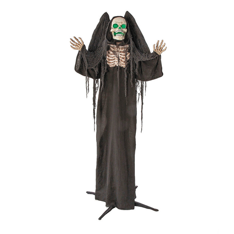 5 Ft. 6" Standing Skeleton Reaper with Animated Wings Halloween Decoration