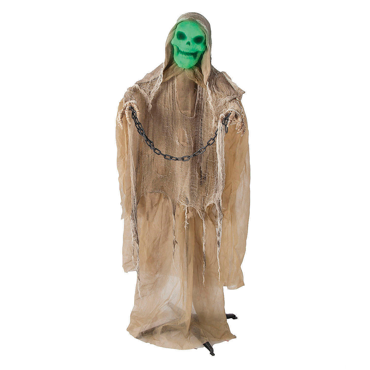 5 Ft. 5" Animated Standing Reaper with Chain Halloween Decoration