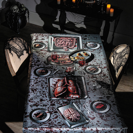 6 Ft. 6 3/4" Bloody Body Parts Tablecloth Halloween Decoration