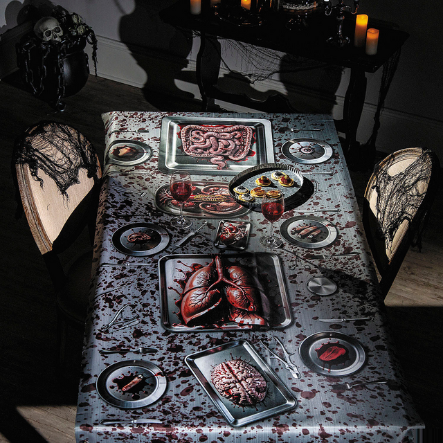 6 Ft. 6 3/4" Bloody Body Parts Tablecloth Halloween Decoration