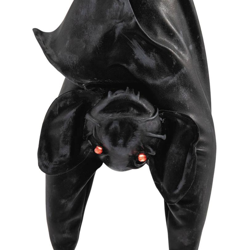 2 Ft. Animated Hanging Light-Up Upside-Down Bat Halloween Decoration