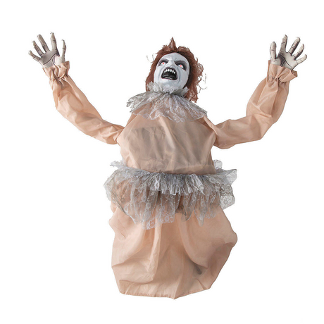 4 Ft. 3 1/4" Animated Life-Size Bent Backwards Creepy Lady Halloween Decoration