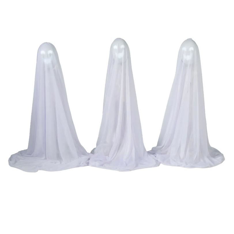 47 1/4" Talking Light-Up White Ghosts - Set of 3