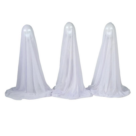47 1/4" Talking Light-Up White Ghosts - Set of 3