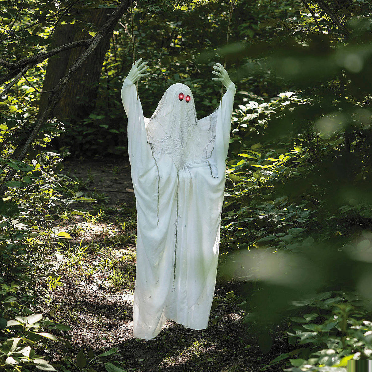 Light-Up Life-Size Ghost Decoration for Halloween Parties and Spooky Displays