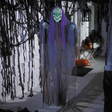47 1/4" Light-Up Hanging Black & Gray Reaper Halloween Decoration