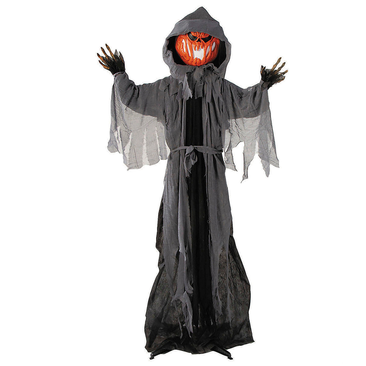 5 Ft 10 3/4 Inch Light-Up Pumpkin Man Halloween Decoration for Spooky Displays and Halloween Parties