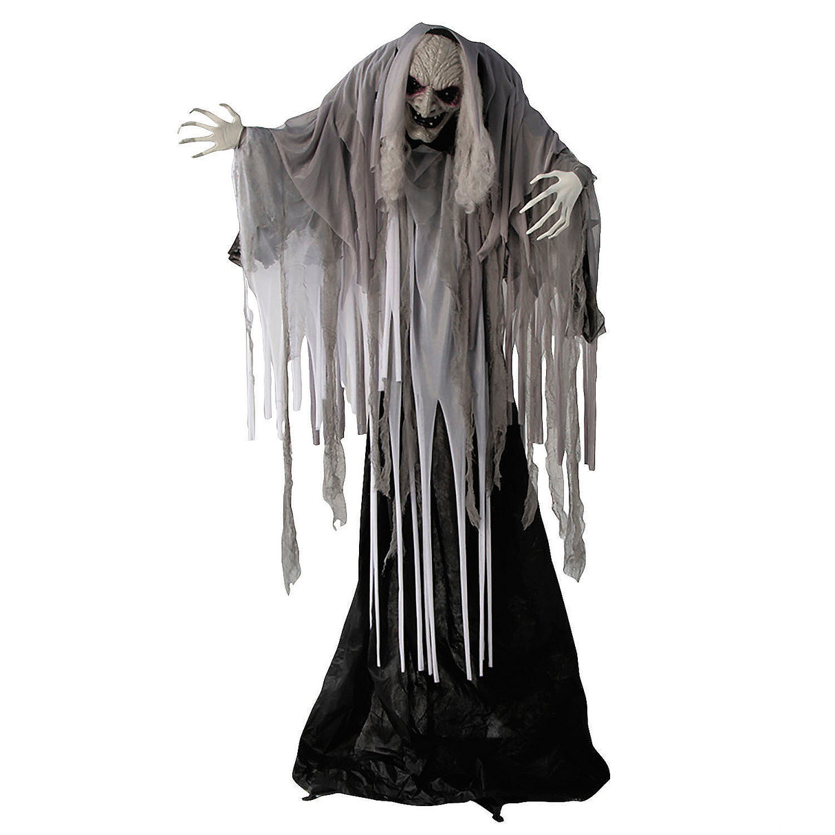 Animated 5 Ft 5 Wrinkled Reaper Decoration for Halloween Parties and Haunted House Displays