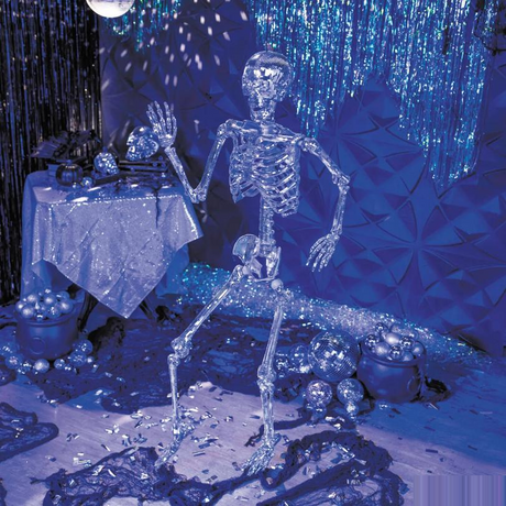 5 Ft. Posable Disco Skeleton Halloween Decoration