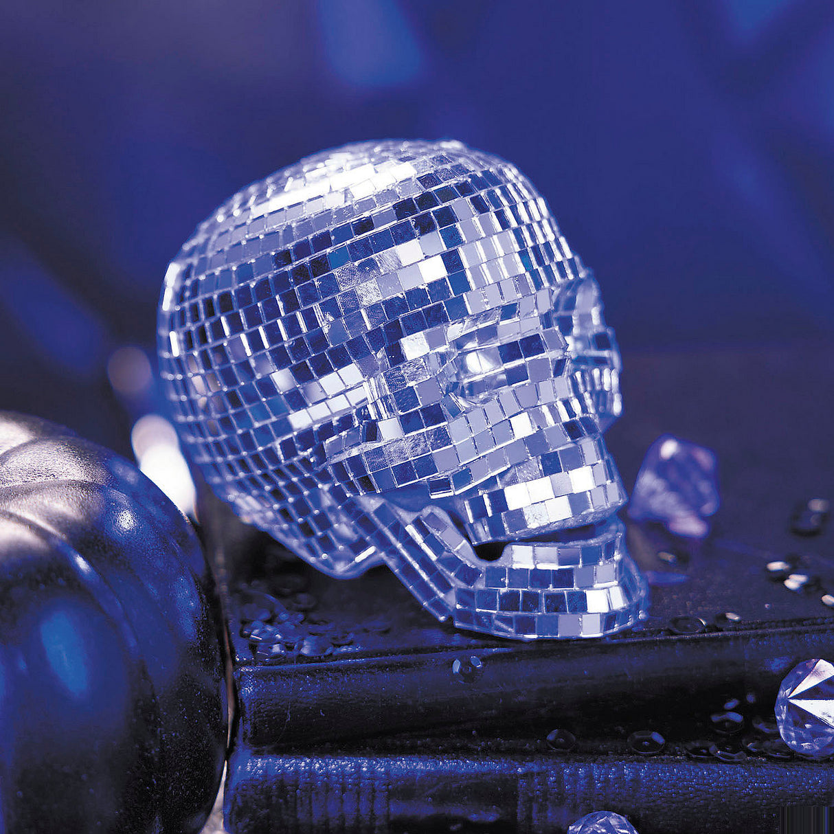 Mini Disco Mosaic Skull Decoration for Halloween Displays and Festive Home Decor