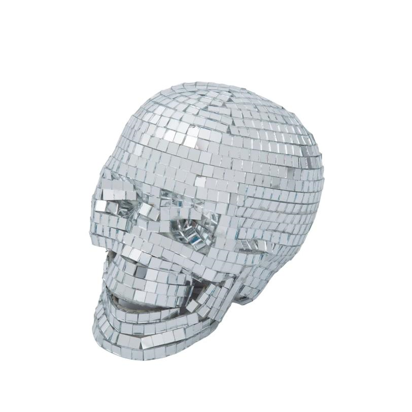 6 1/4" Disco Mosaic Skull Halloween Decoration