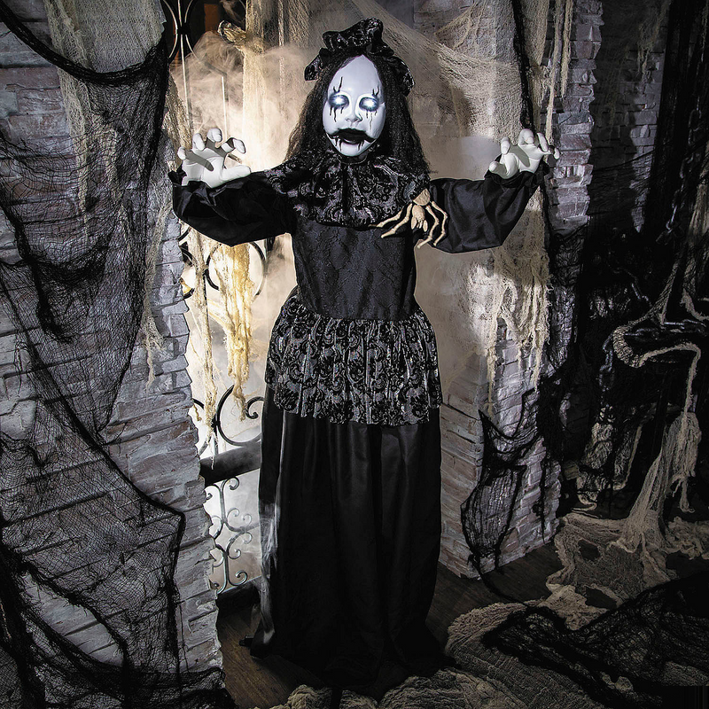 5 Feet Animated Gothic Bride Decoration for Halloween Haunted House Events and Spooky Displays