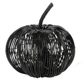 Decorative Rattan Pumpkin with Purple Light Strand for Halloween Decor and Party Centerpieces