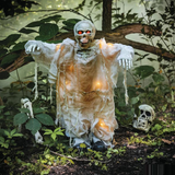 34 3/4" Standing Light-Up Skeleton Mummy Halloween Decoration
