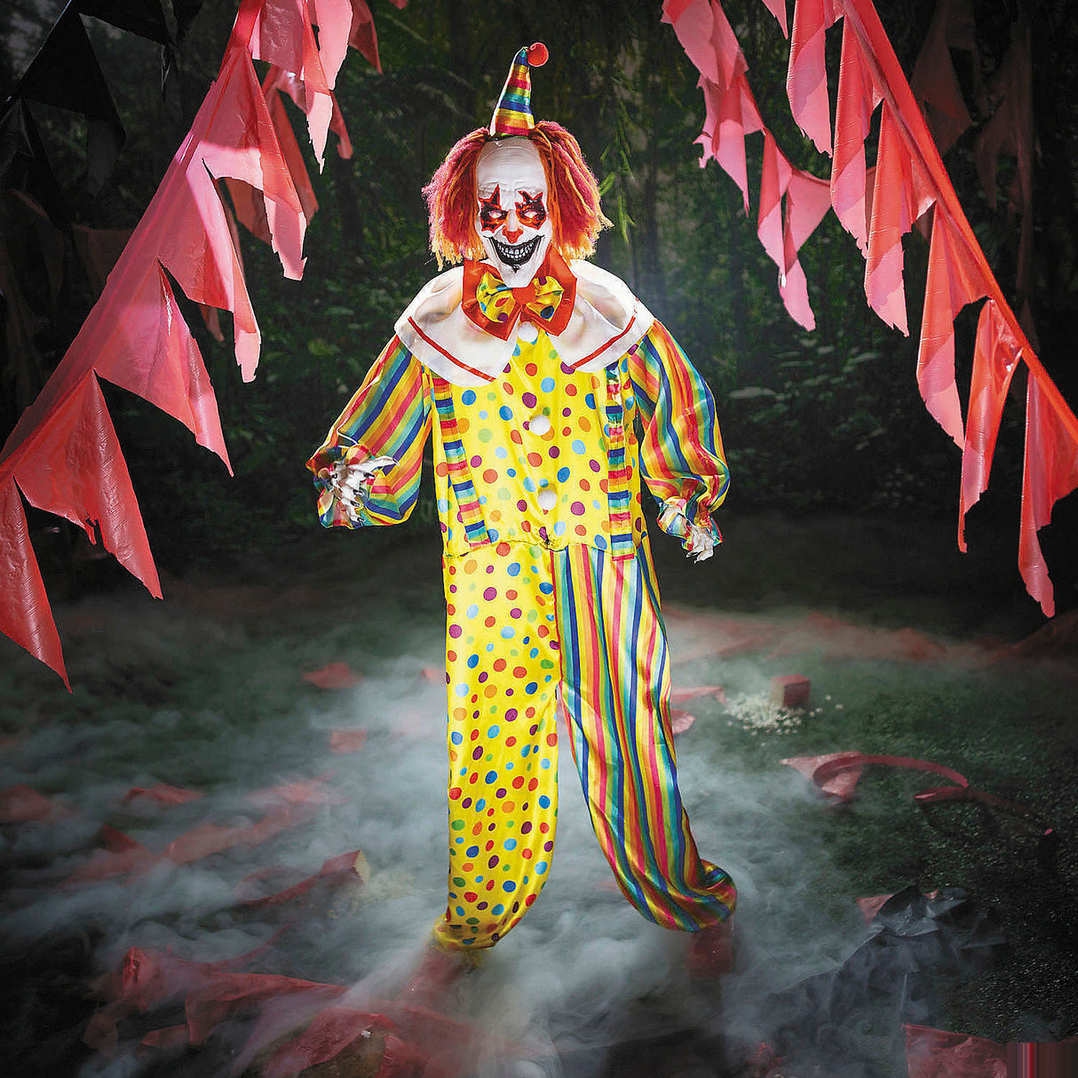 Animated Multicolor Clown Halloween Decoration for Spooky Parties and Events