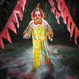6 Ft. 2 3/4" Animated Standing Light-Up Multicolor Clown Halloween Decoration