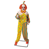 6 Ft. 2 3/4" Animated Standing Light-Up Multicolor Clown Halloween Decoration