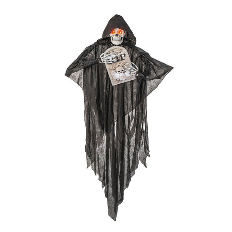 5 Ft. 2" Sonic Hanging Skeleton Reaper with Tombstone Halloween Decoration