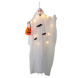 5 Ft. 10 3/4" Hanging Light-Up Ghost with Pumpkin Bag Halloween Decoration