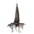 39 1/4" Animated Hanging Light-Up Upside-Down Gray Bat Halloween Decoration
