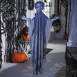 39 1/4" Animated Light-Up Hanging Gray Angel Halloween Decoration