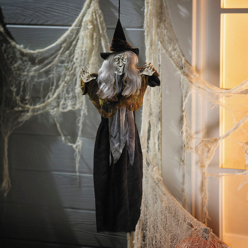 Charming Hanging Smiling Witch Decoration for Halloween Party and Haunted House Displays