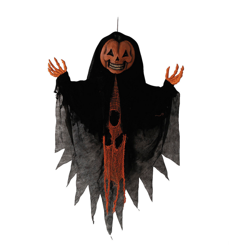 47 1/4" Shaking Hanging Orange Pumpkin Man Halloween Decoration