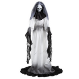 Animated Light-Up Standing Creepy Bride with Sound Halloween Decoration 5 Ft. 4\