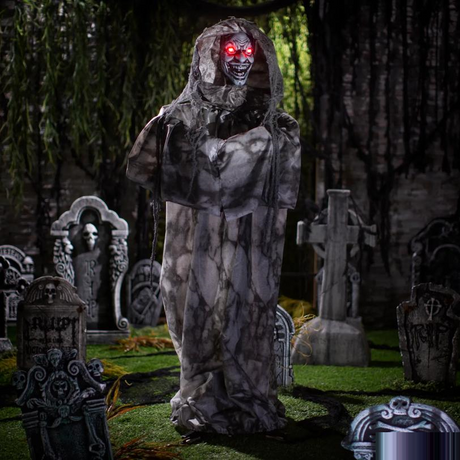 Animated Light-Up Turning Sudden Surprise Witch with Sound Halloween Decoration 5 Ft. 4"