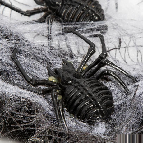 14 3/4" x 23 1/2" Black Wreath with Black Spiders & Spider Webs Halloween Decoration