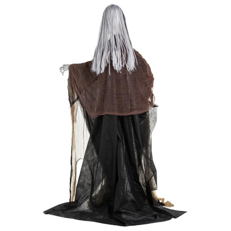 6 Ft. Animated Light-Up Standing Body Turning Witch with Sound Halloween Decoration