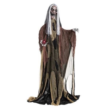 6 Ft. Animated Light-Up Standing Body Turning Witch with Sound Halloween Decoration