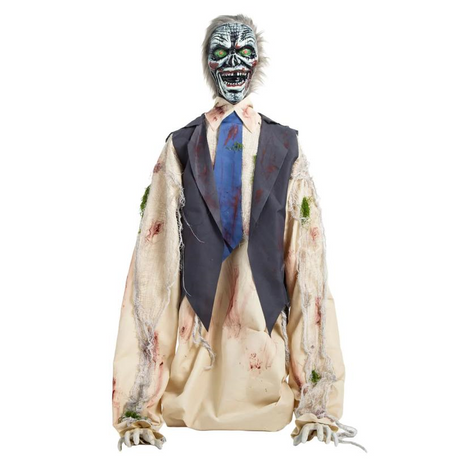 33" Animated Light-Up Raising Ground Breaker Zombie with Sound Halloween Decoration