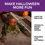 35" Animated Light-Up Crawling Pumpkin Head Man with Sound Halloween Decoration