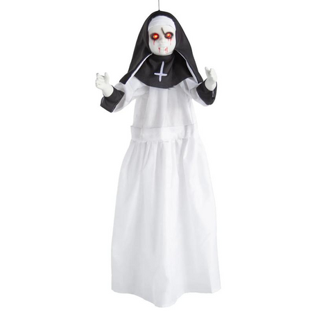 3 Ft. Light-Up Eyes Hanging Nun Halloween Decoration