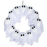 24" Light-Up Ghosts Wreath Halloween Decoration