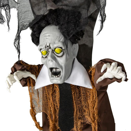 5 Ft. 8" Animated Light-Up Three Stacked Zombies with Sound Halloween Decoration