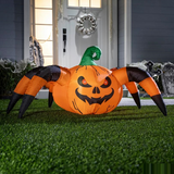 Inflatable Light-Up Creepy Jack-O'-Lantern Spider Halloween Outdoor Decoration - 5 ft