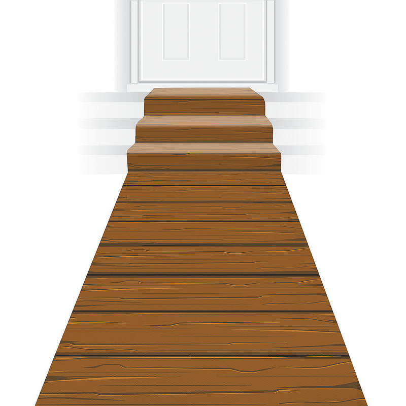 Wooden Plank Polyester Aisle Runner for Party Decorations and Event Entrances
