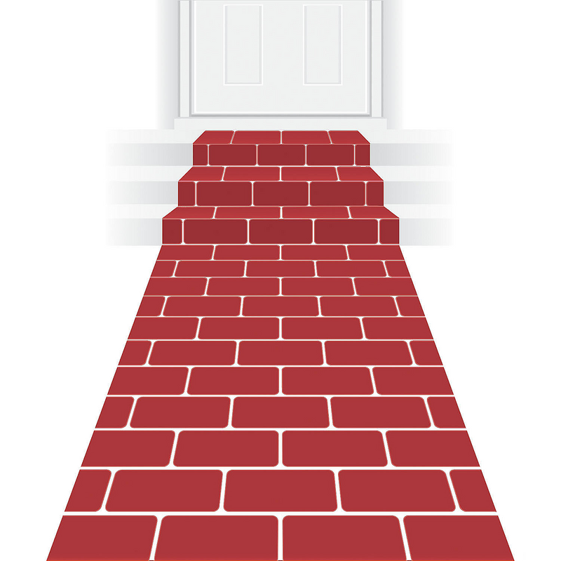 Stylish 24x10 Ft Red Brick Polyester Aisle Runner for Weddings Parties and Event Decorations