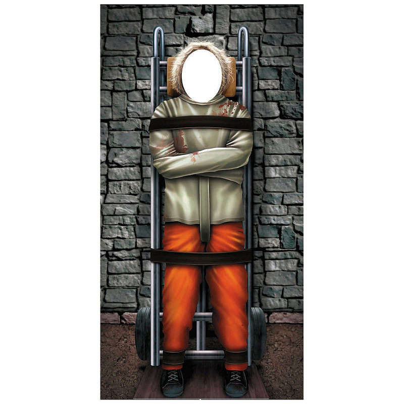 Realistic 6 Ft Convict Photo Prop Stand-Up for Halloween Parties and Spooky Themed Events