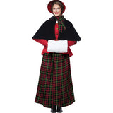 Victorian Inspired Holiday Caroler Woman Costume for Christmas Plays Parties and Caroling Events