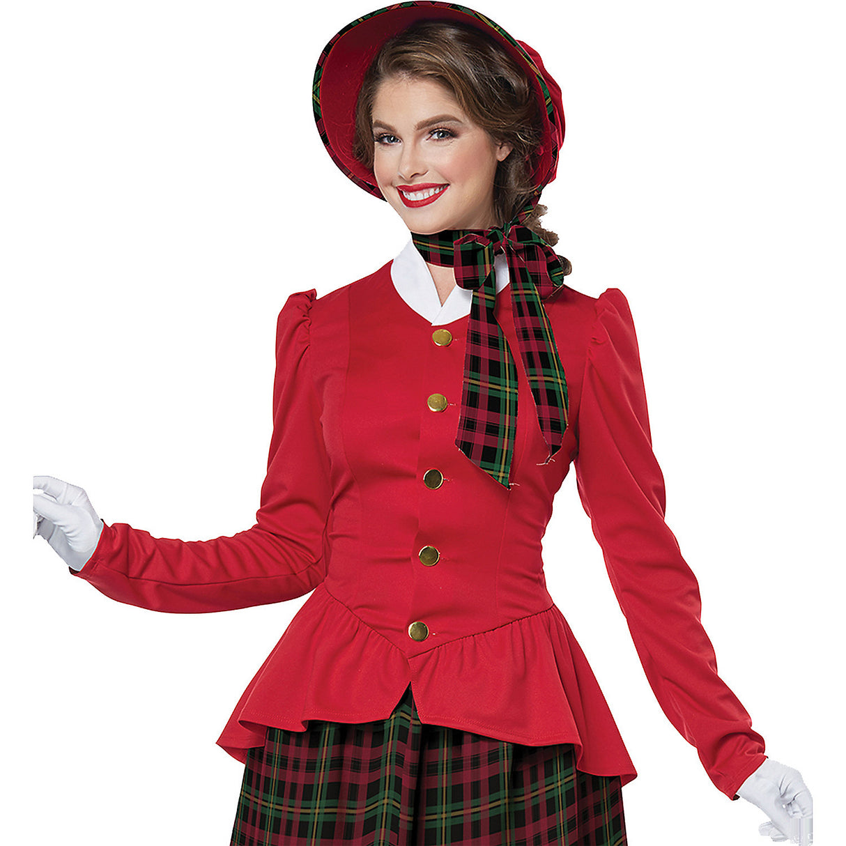 Victorian Inspired Holiday Caroler Woman Costume for Christmas Plays Parties and Caroling Events