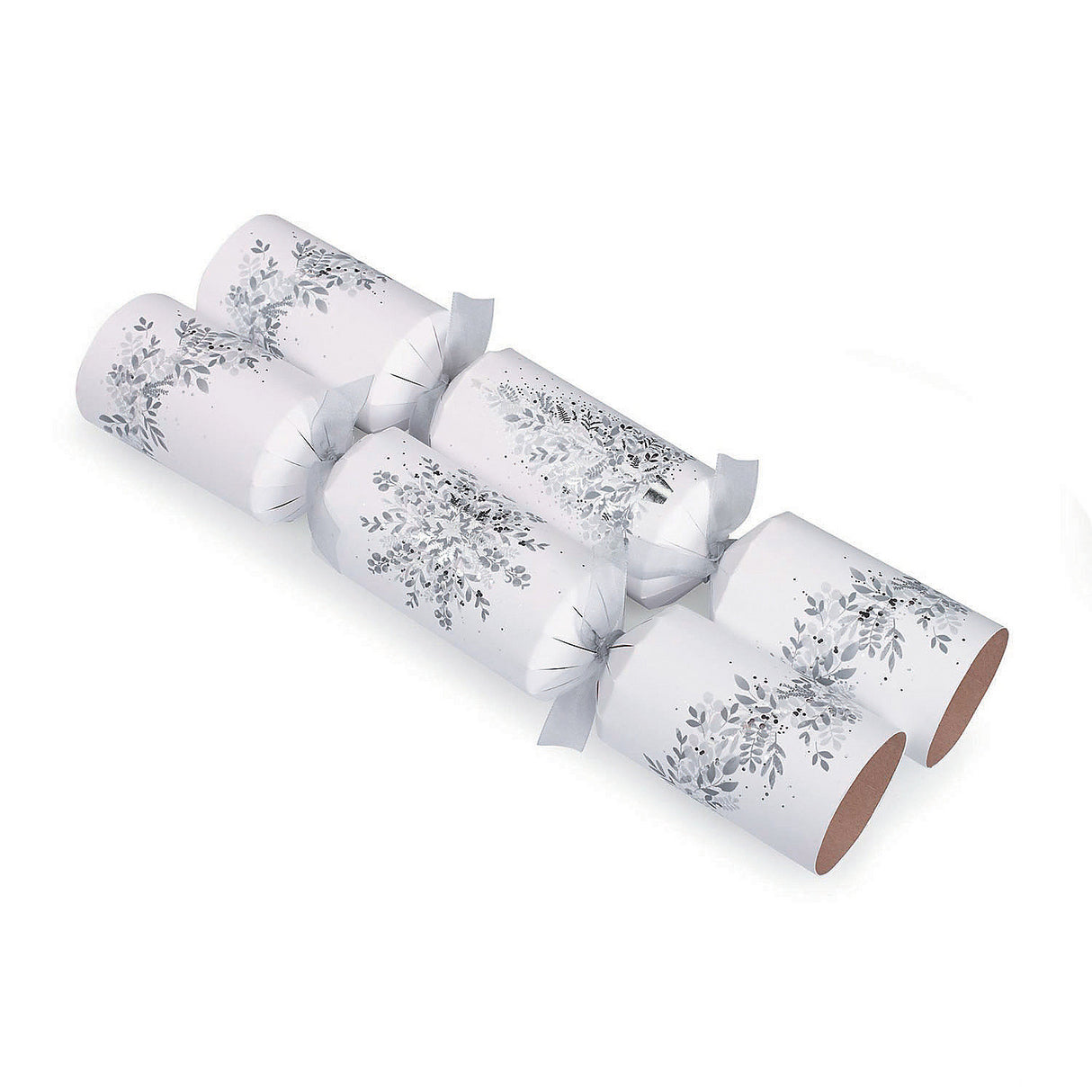 14 Inch Tom Smith Silver Premium Christmas Party Crackers for Holiday Gatherings and Festive Celebrations