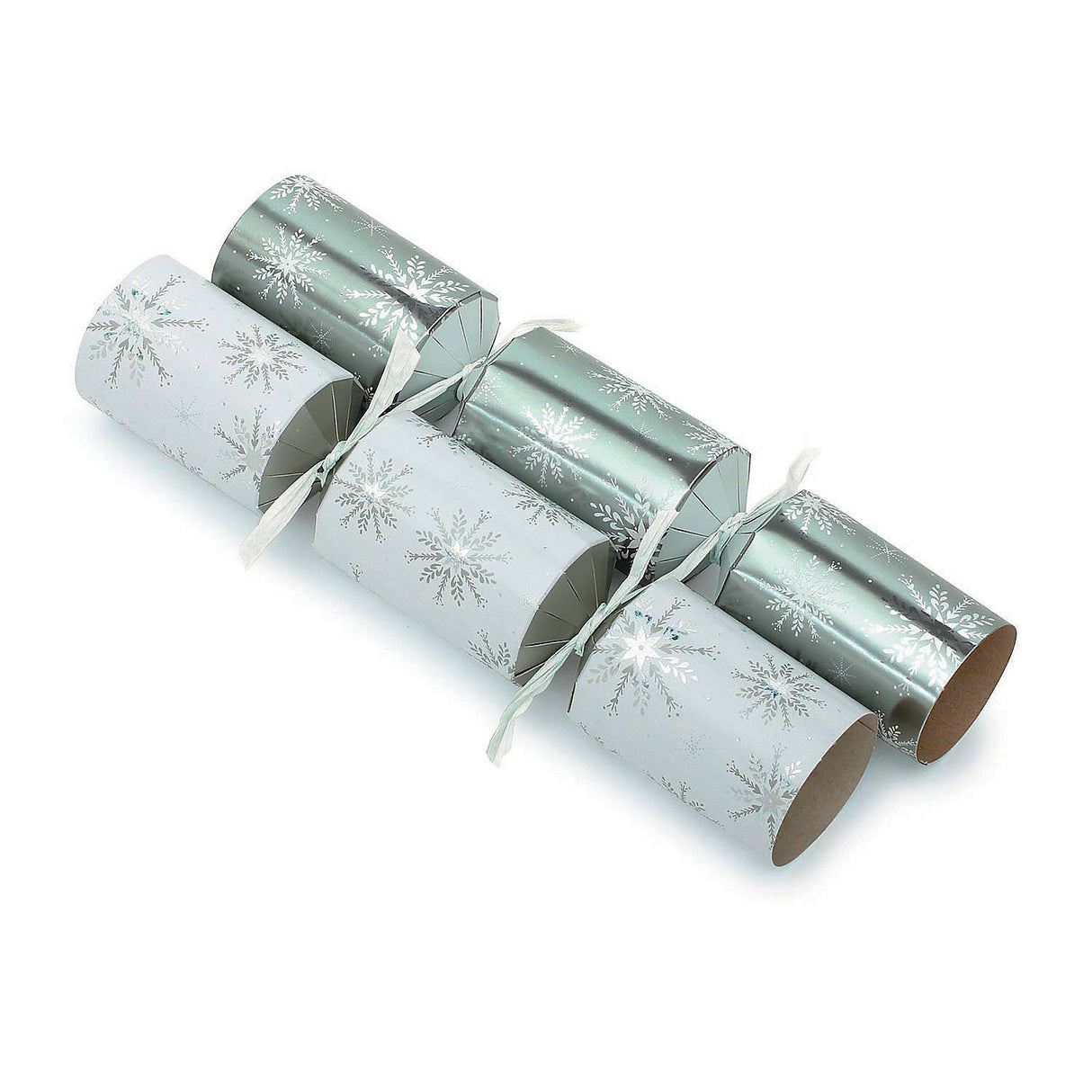 Elegant 8 Inch Tom Smith Silver Luxury Christmas Party Crackers for Festive Celebrations Family Gatherings and Holiday Events