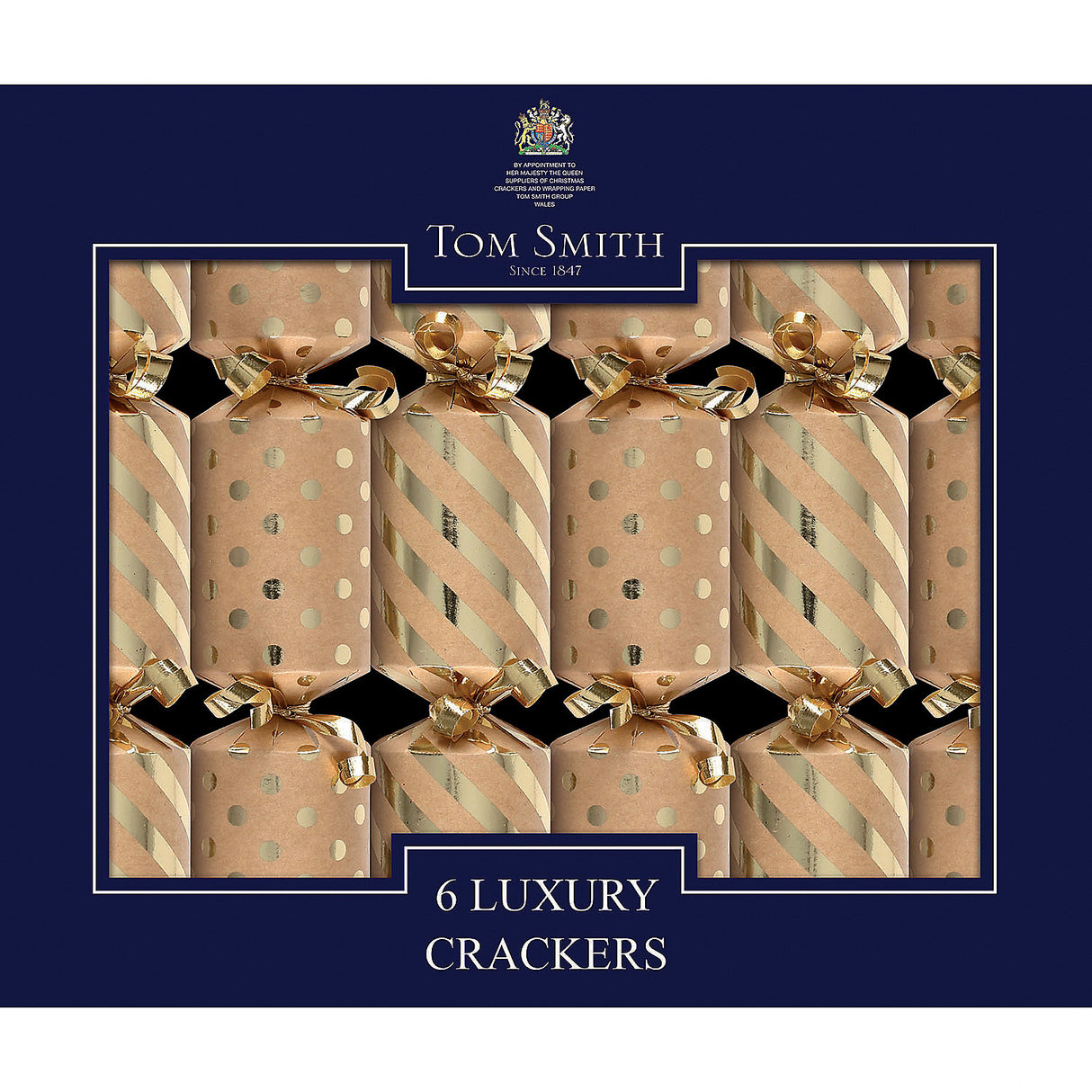 8 Inch Tom Smith Luxury Christmas Party Crackers for Holiday Gatherings and Festive Celebrations