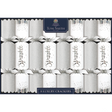 8" Tom Smith Silver & White Sparkle Luxury Christmas Party Crackers - 8 Pc.