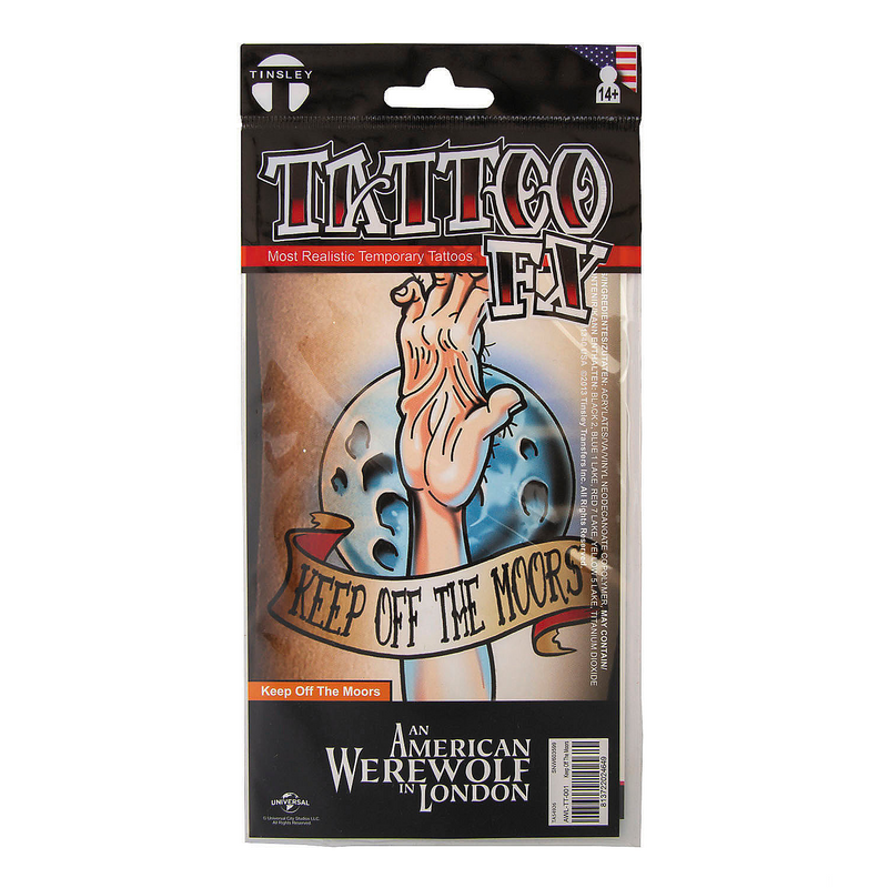 Tinsley Transfers An American Werewolf in London Keep Off The Moors Temporary Tattoo